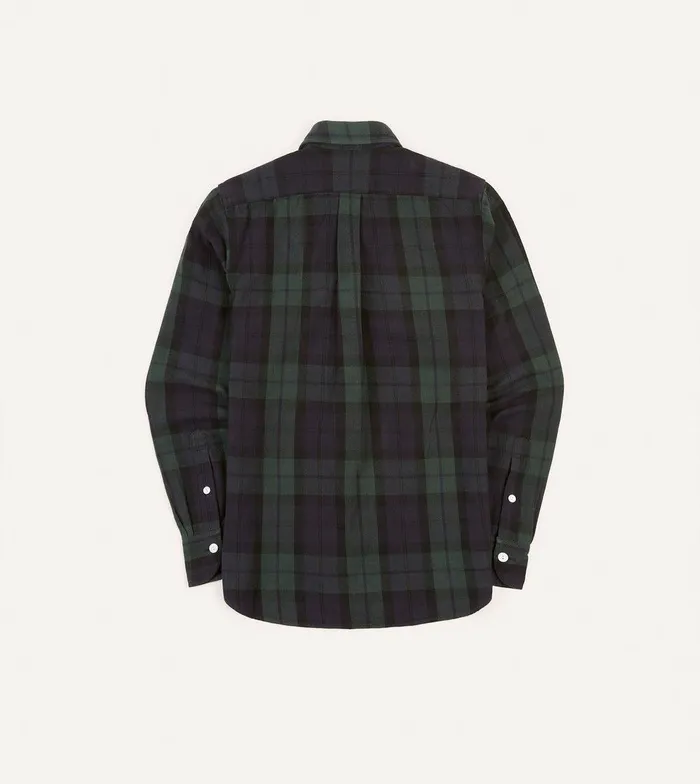 Drake039s Blackwatch Check Brushed Cotton TwoPocket Work Shirt 8211 Shirts