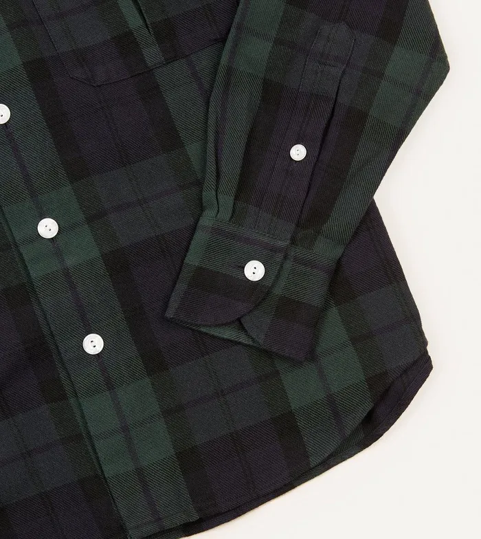 Drake039s Blackwatch Check Brushed Cotton TwoPocket Work Shirt 8211 Shirts