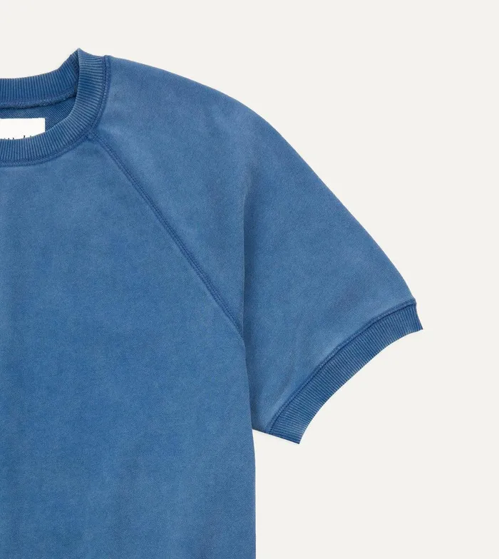 Drake039s Indigo Short Sleeve Crew Neck Cotton Sweatshirt 8211 Clothing