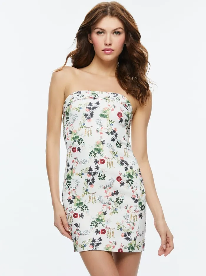 Dresses Women Alice Olivia Kelly Square Bust Mini Dress Blush Kiss Vanilla