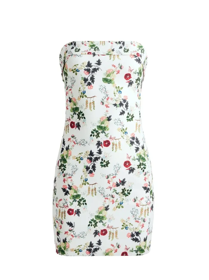 Dresses Women Alice Olivia Kelly Square Bust Mini Dress Blush Kiss Vanilla