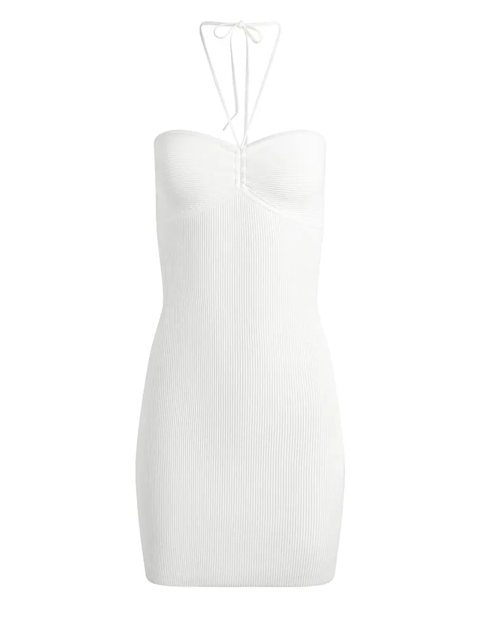Dresses Women Alice Olivia Linnie Ruched Halter Dress Soft White