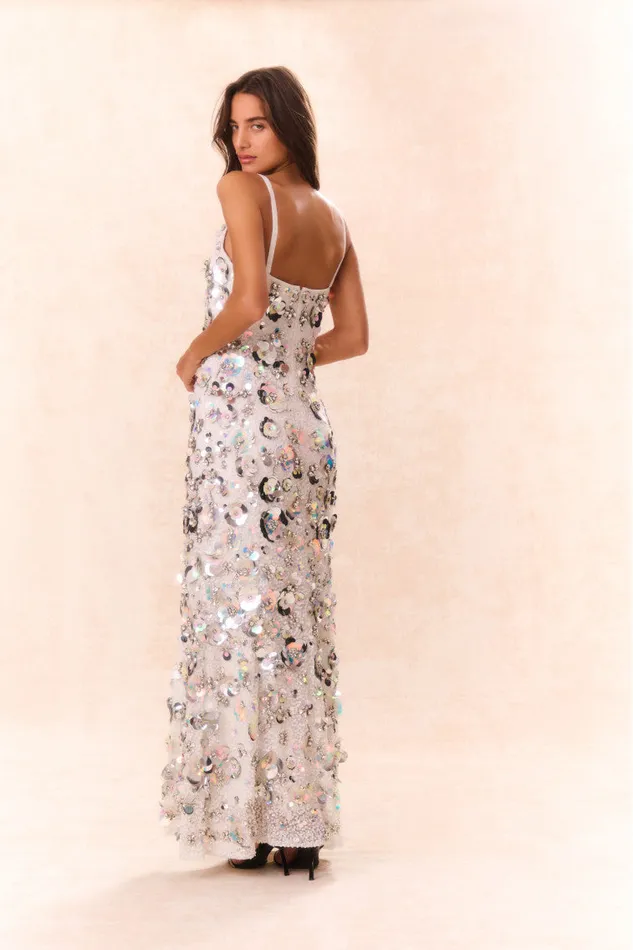 Dresses Women LoveShackFancy Hubbard Embellished Dress Silver