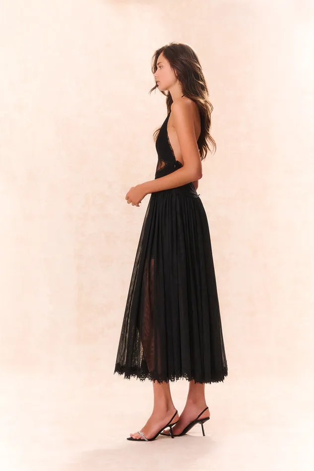 Dresses Women LoveShackFancy Serendipity Lace Maxi Halter Dress Black