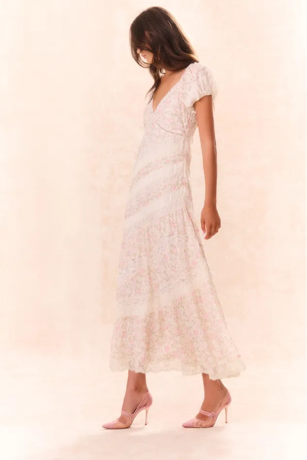 Dresses Women LoveShackFancy Verene Floral Maxi Dress Ivory Blossom