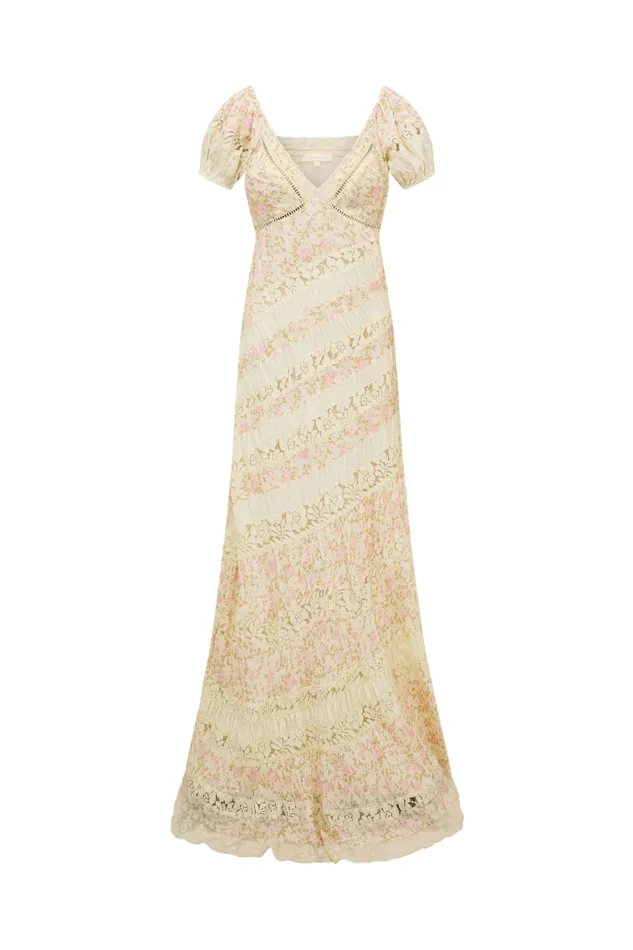 Dresses Women LoveShackFancy Verene Floral Maxi Dress Ivory Blossom