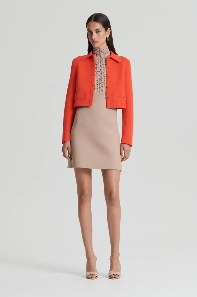 Dresses Women Scanlan Theodore CREPE KNIT DAISY MINI DRESS Oat Dresses Women Scanlan Theodore CREPE KNIT DAISY MINI DRESS Oat