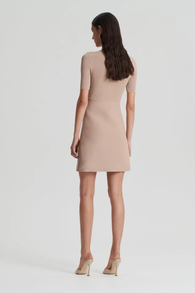 Dresses Women Scanlan Theodore CREPE KNIT DAISY MINI DRESS Oat Dresses Women Scanlan Theodore CREPE KNIT DAISY MINI DRESS Oat