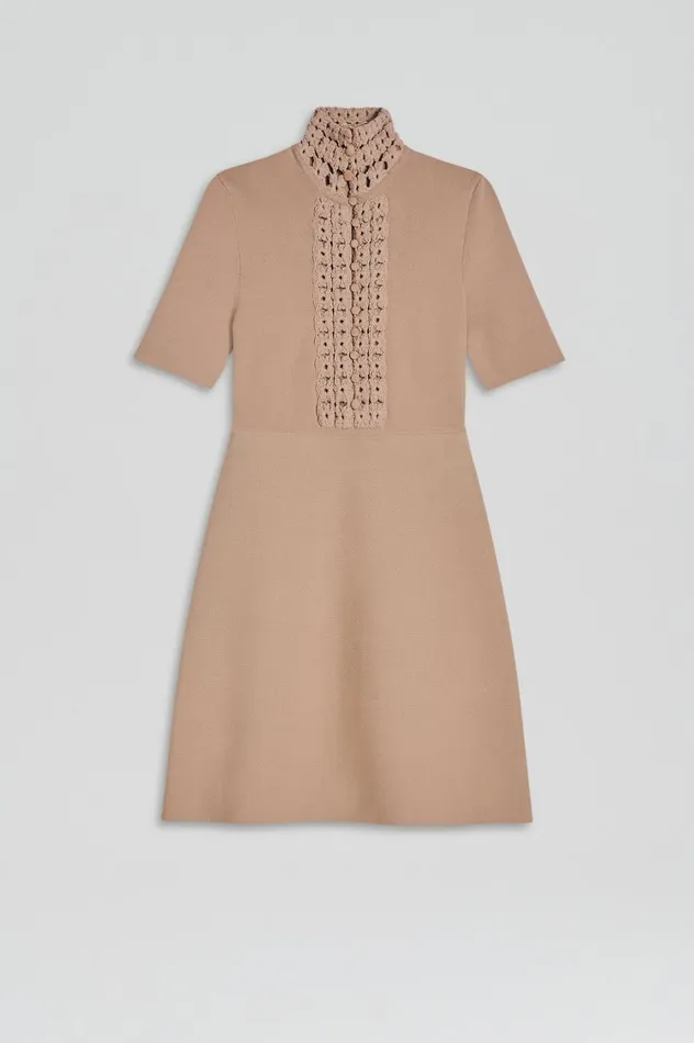 Dresses Women Scanlan Theodore CREPE KNIT DAISY MINI DRESS Oat Dresses Women Scanlan Theodore CREPE KNIT DAISY MINI DRESS Oat