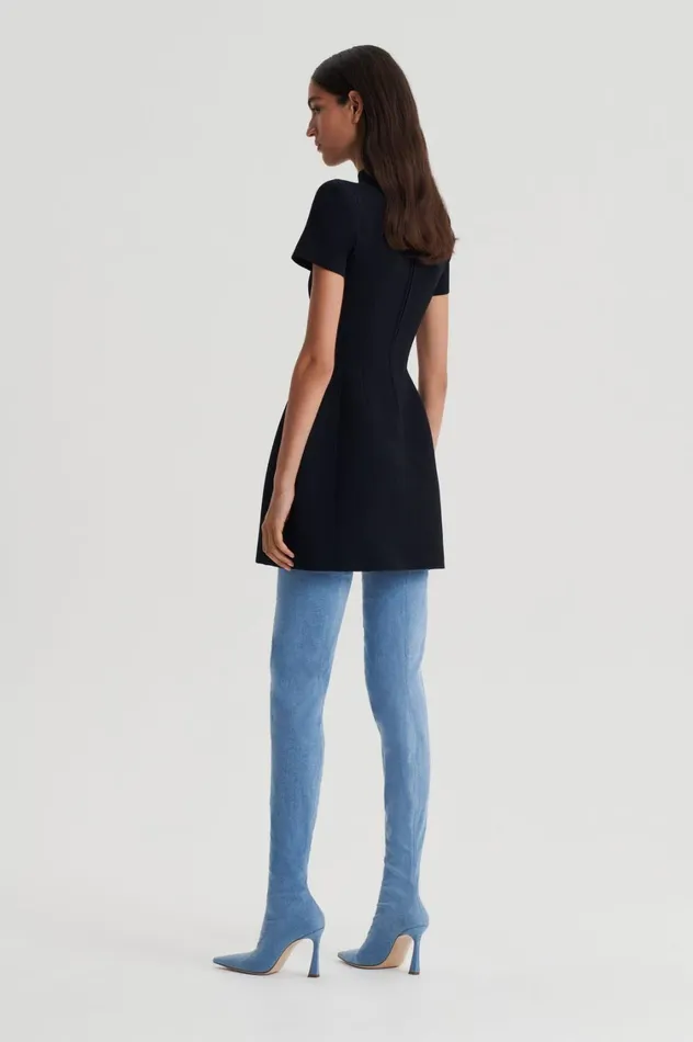 Dresses Women Scanlan Theodore CREPE KNIT PEPLUM DRESS Black Dresses Women Scanlan Theodore CREPE KNIT PEPLUM DRESS Black