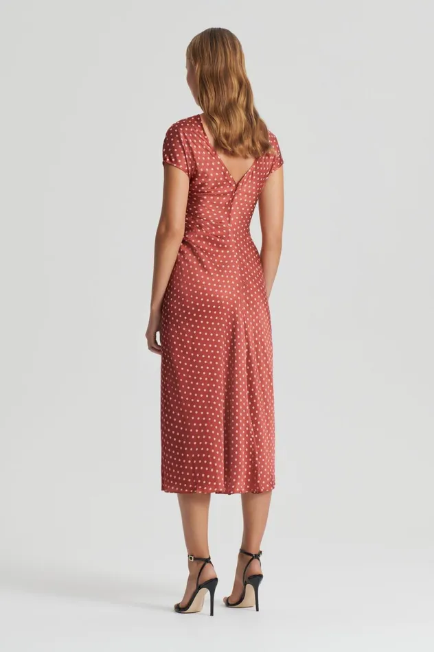 Dresses Women Scanlan Theodore SATIN SPOT PRINT DRESS Amber Dresses Women Scanlan Theodore SATIN SPOT PRINT DRESS Amber