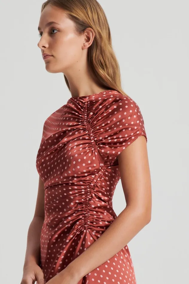 Dresses Women Scanlan Theodore SATIN SPOT PRINT DRESS Amber Dresses Women Scanlan Theodore SATIN SPOT PRINT DRESS Amber