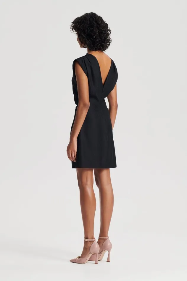 Dresses Women Scanlan Theodore SILK JACQUARD MINI Black Dresses Women Scanlan Theodore SILK JACQUARD MINI Black