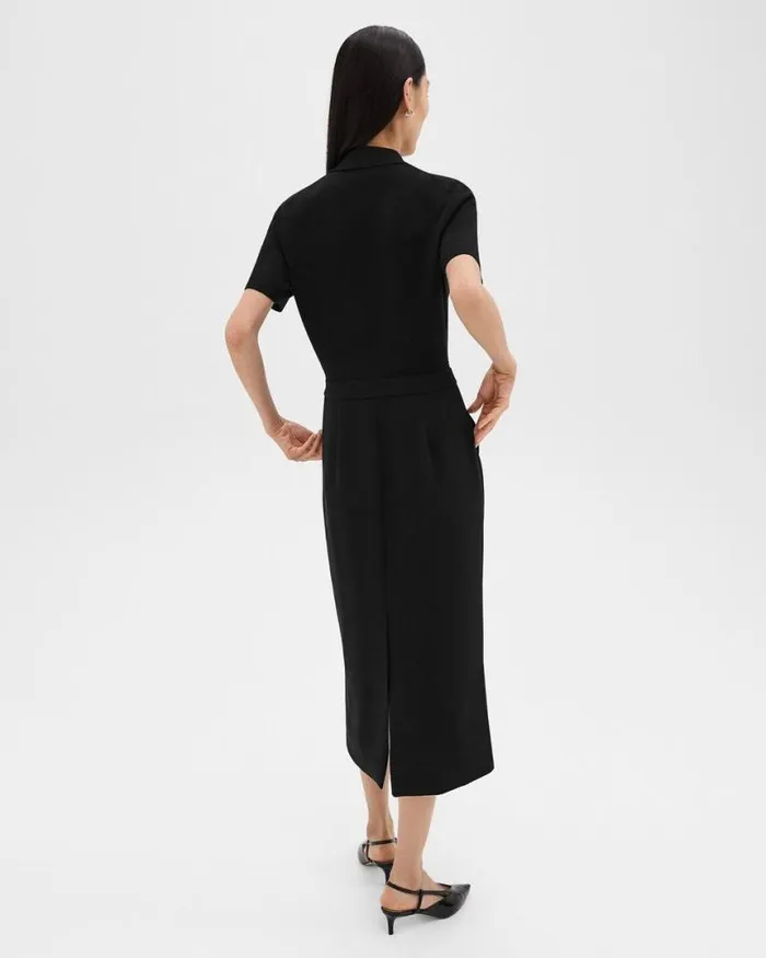 Dresses Women Theory Military Midi Dress In Admiral Crepe Black