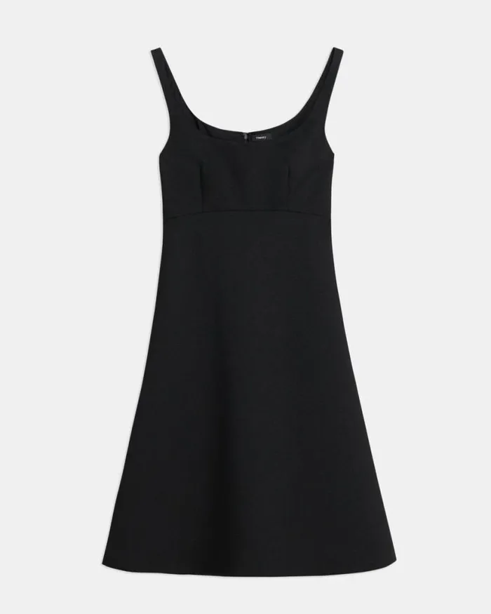 Dresses Women Theory Portrait Neck Dress In Textured Gabardine Black Dresses Women Theory Portrait Neck Dress In Textured Gabardine Black