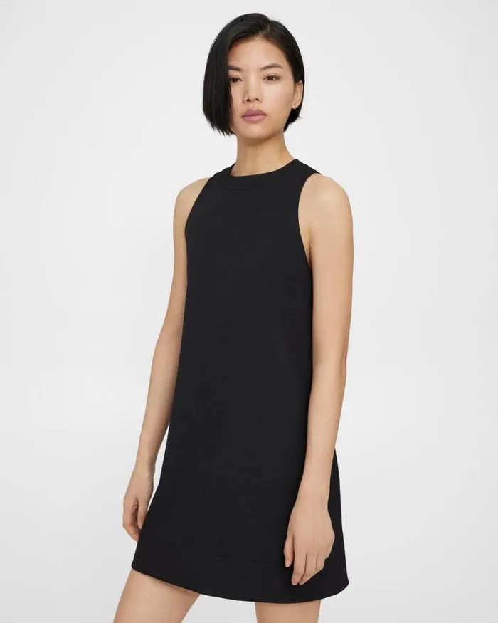 Dresses Women Theory Shift Dress In Textured Gabardine Black