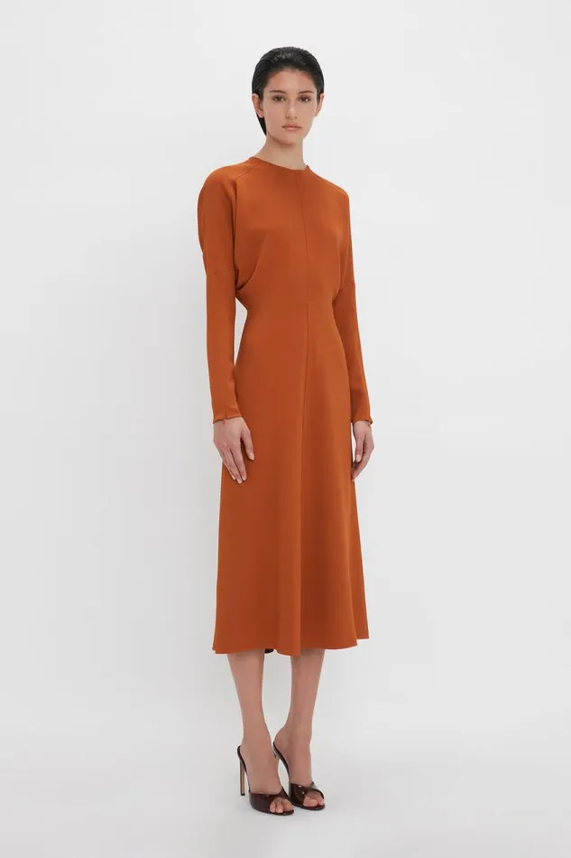 Dresses Women Victoria Beckham Dolman Midi Dress In Russet