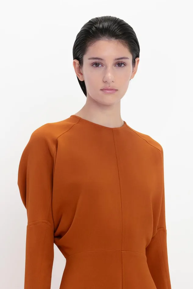 Dresses Women Victoria Beckham Dolman Midi Dress In Russet