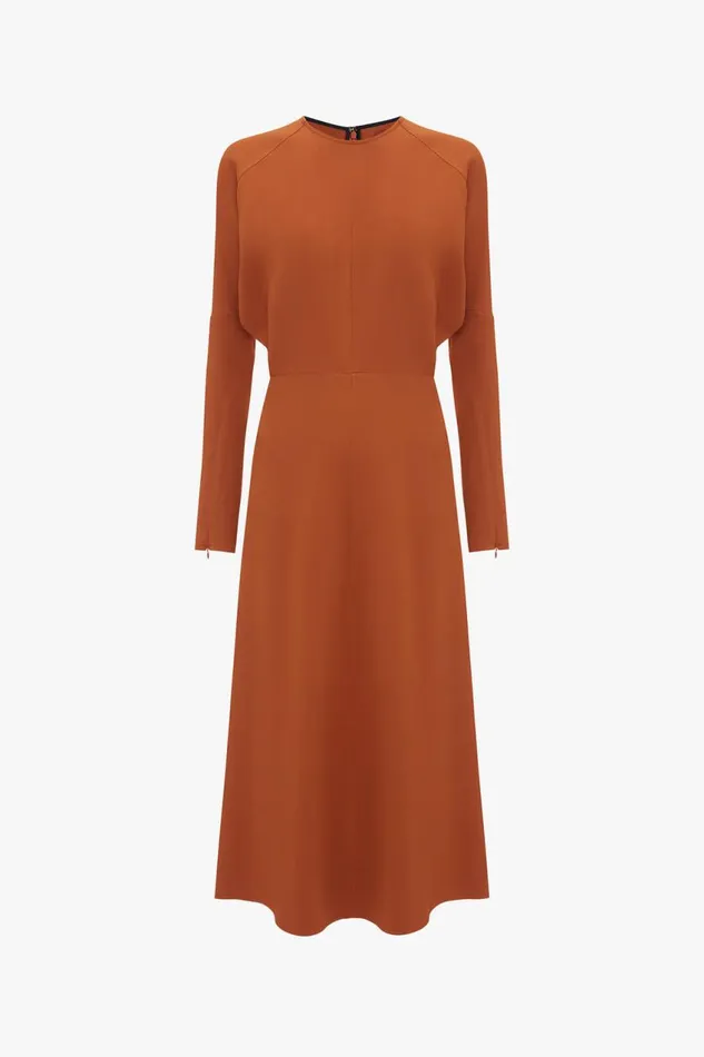 Dresses Women Victoria Beckham Dolman Midi Dress In Russet