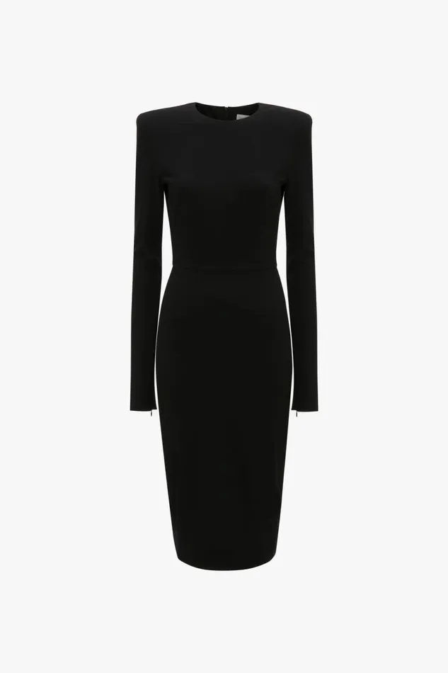 Dresses Women Victoria Beckham Long Sleeve TShirt Fitted Dress In Black