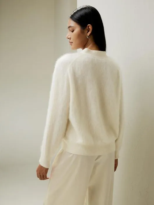 DropShoulder Cashmere Cardigan With Pearl Button Women Lilysilk Knitwear