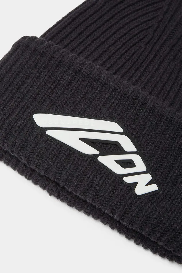 Dsquared2 Headwear Icon New Generation Knit Beanie Blackwhite 8211 MenWomen
