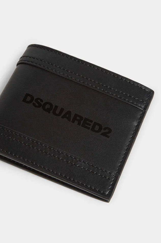 Dsquared2 Small Leather Goods Deep Black Leather Wallet 8211 Men