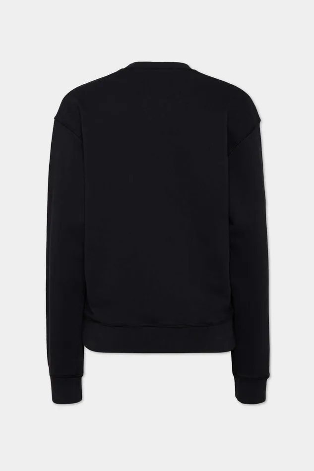 Dsquared2 Sweatshirts Dyed Just Right Fit Doodle Sweatshirt Black 8211 Women