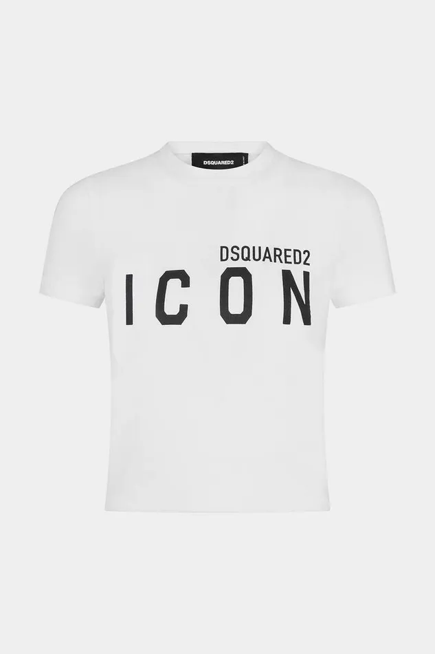 Dsquared2 Tops and TShirts Icon Mini Fit TShirt Whiteblack 8211 Women