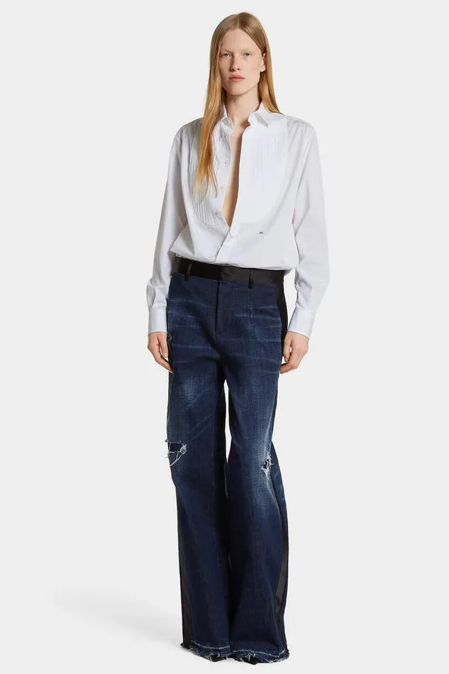 Dsquared2 Trousers Dark Ripped Tuxedo Pant Navy 8211 Women