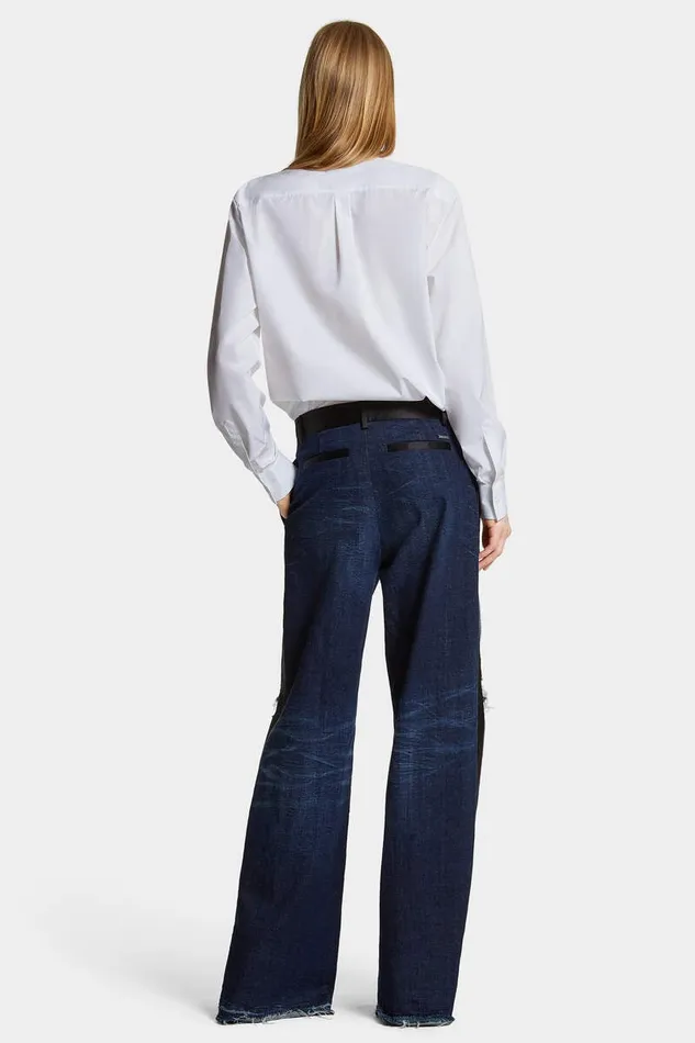 Dsquared2 Trousers Dark Ripped Tuxedo Pant Navy 8211 Women