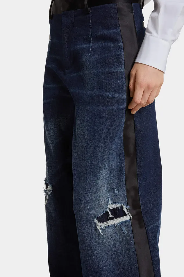 Dsquared2 Trousers Dark Ripped Tuxedo Pant Navy 8211 Women