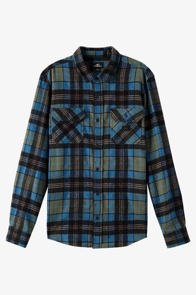 DUNE FLANNEL STANDARD FIT LONG SLEEVE SHIRT Dark Olive Men O039NEILL Clothing