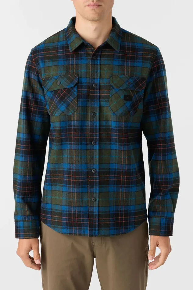 DUNE FLANNEL STANDARD FIT LONG SLEEVE SHIRT Dark Olive Men O039NEILL Clothing