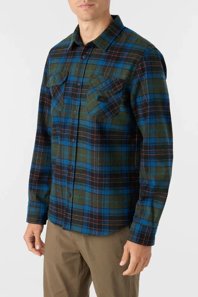 DUNE FLANNEL STANDARD FIT LONG SLEEVE SHIRT Dark Olive Men O039NEILL Clothing
