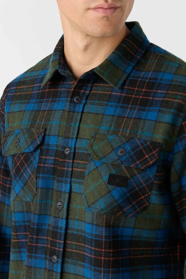 DUNE FLANNEL STANDARD FIT LONG SLEEVE SHIRT Dark Olive Men O039NEILL Clothing