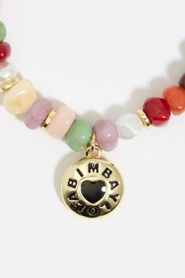 Elastic Bracelet With Candy Logo And Multicolor Stones Gold Women Bimba Y Lola Jewelry Elastic Bracelet With Candy Logo And Multicolor Stones Gold Women Bimba Y Lola Jewelry