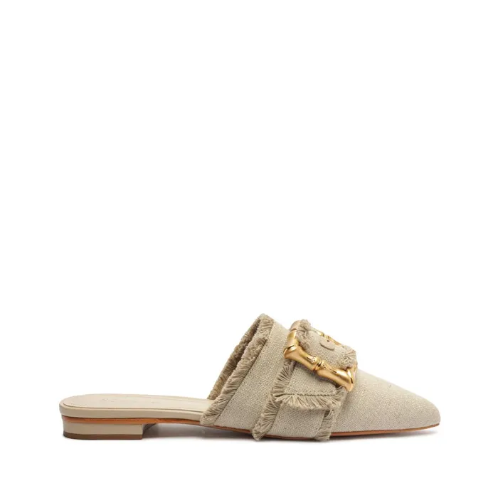 Enola Linen Flat Mule Oyster Women Schutz Shoes Enola