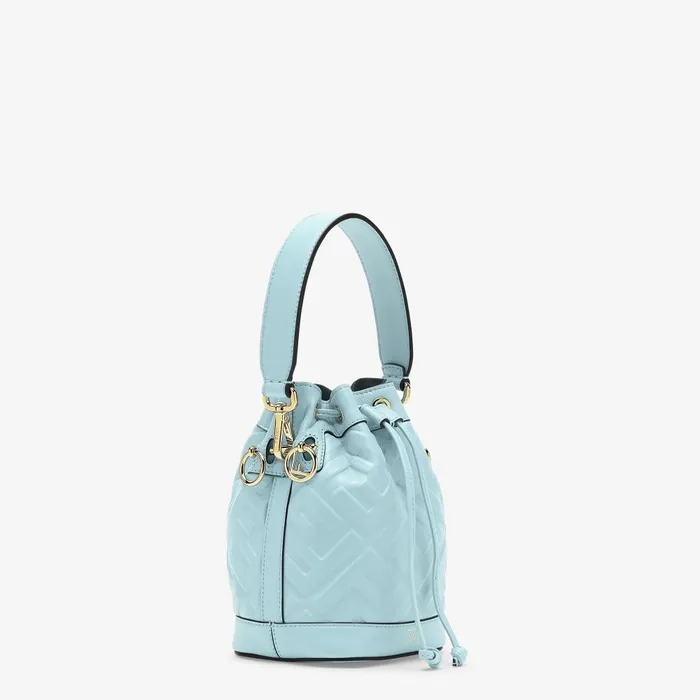Fendi Bucket Bags Mon Tresor Light Blue Leather Mini Bag 8211 Women