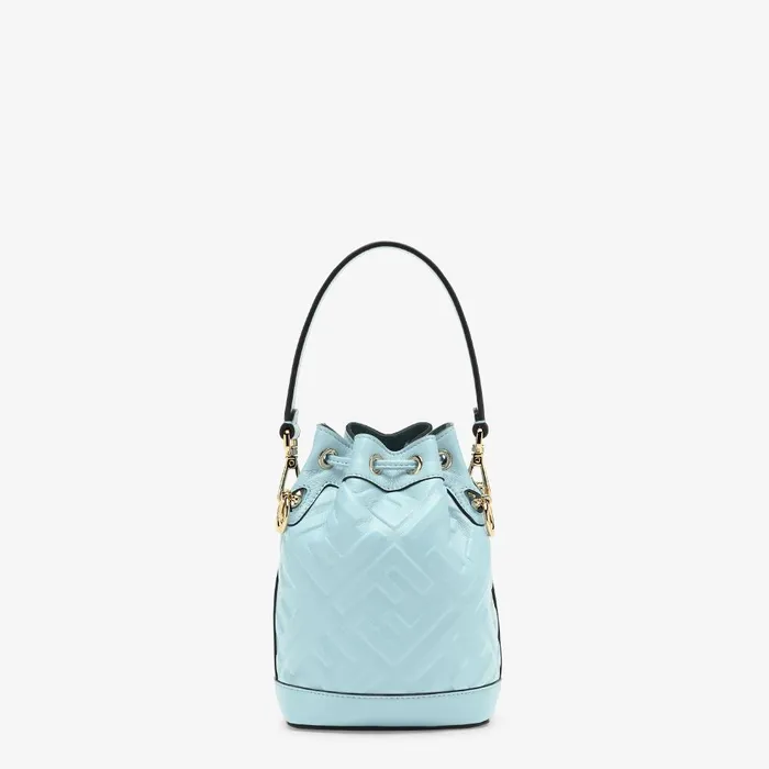 Fendi Bucket Bags Mon Tresor Light Blue Leather Mini Bag 8211 Women