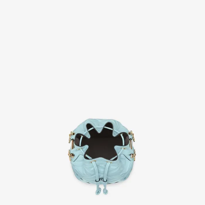 Fendi Bucket Bags Mon Tresor Light Blue Leather Mini Bag 8211 Women