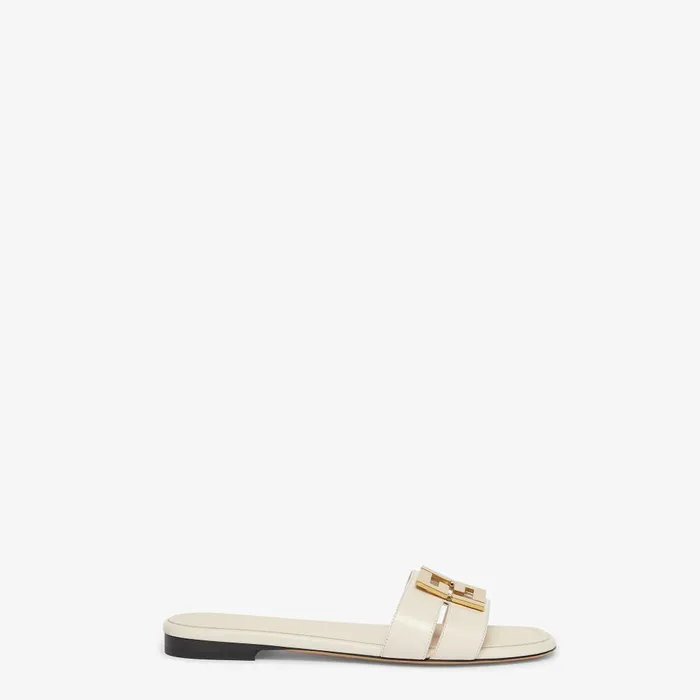 Fendi FFold Fendi FFold White Leather Sandals 8211 Women