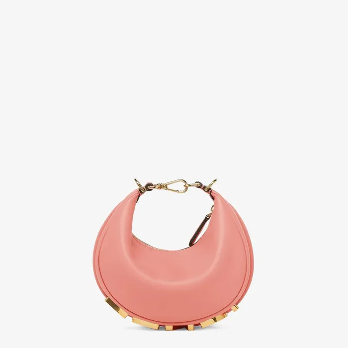 Fendi Hobo Bags Fendigraphy Mini Pink Leather Minibag 8211 Women