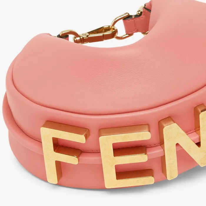 Fendi Hobo Bags Fendigraphy Mini Pink Leather Minibag 8211 Women