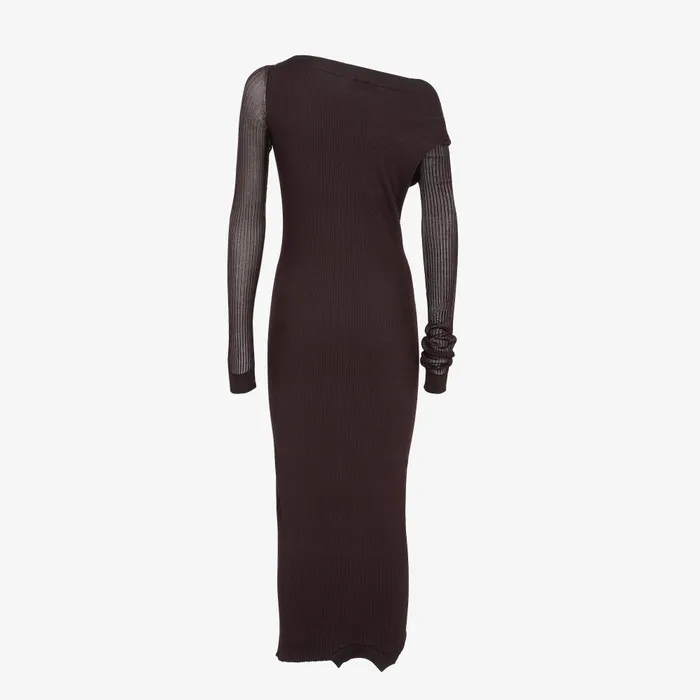 Fendi Knitwear Dress Dark Purple Yarn Dress 8211 Women