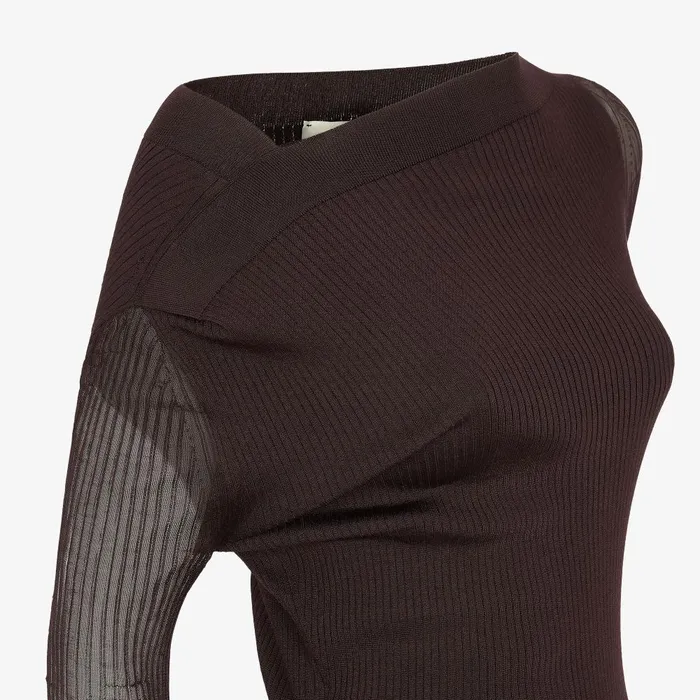 Fendi Knitwear Dress Dark Purple Yarn Dress 8211 Women