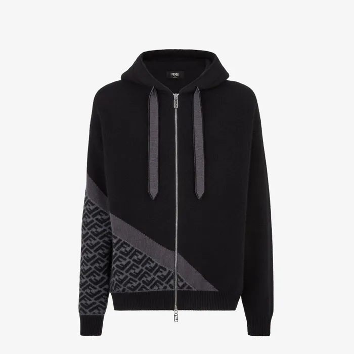 Fendi Knitwear Sweatshirt Black Cashmere Sweatshirt 8211 Men