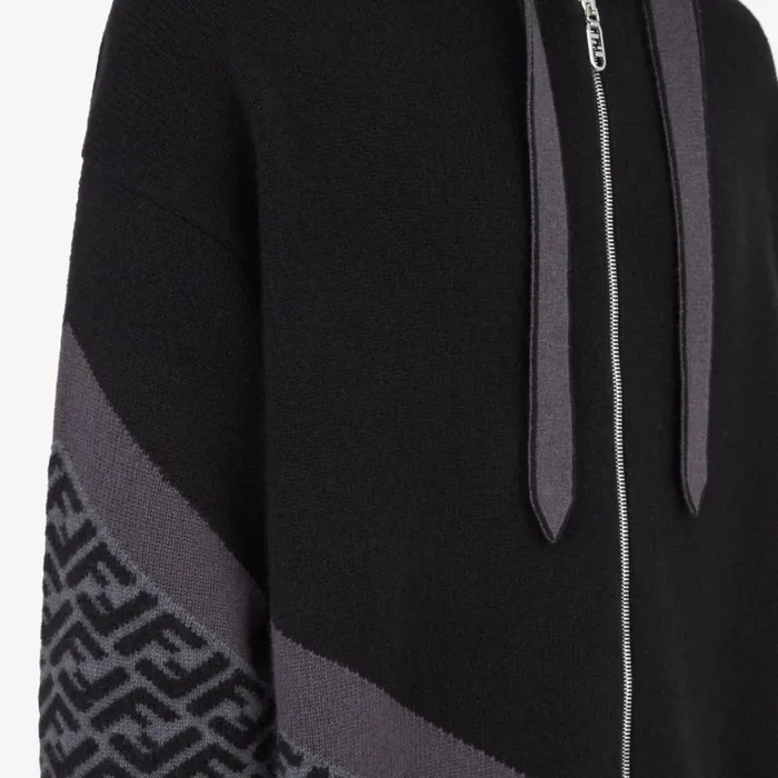 Fendi Knitwear Sweatshirt Black Cashmere Sweatshirt 8211 Men