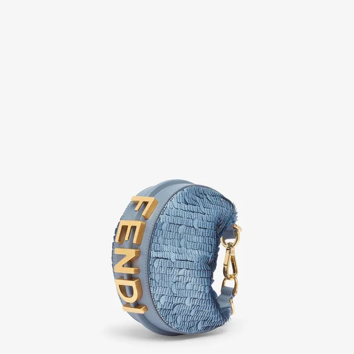Fendi Miniature Bags Nano Fendigraphy Blue Sequin Charm 8211 Women