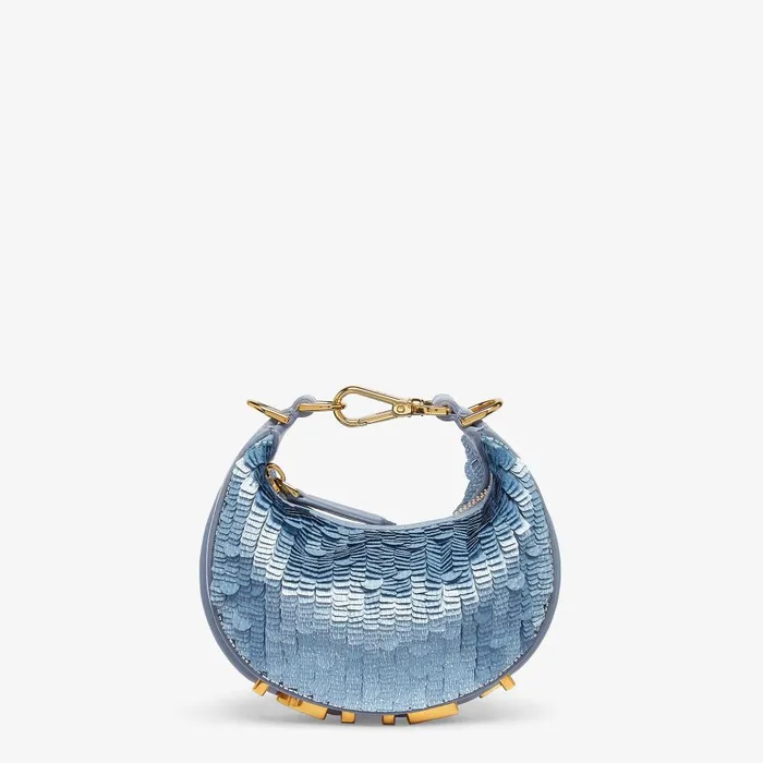 Fendi Miniature Bags Nano Fendigraphy Blue Sequin Charm 8211 Women